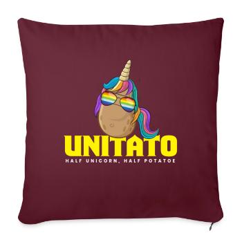 Unitato Pomme de terre Licorne - Housse de coussin décorative 45 x 45 cm - bordeaux - Devant