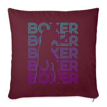 Boxer Boxen Retro Geschenk - Sofakissenbezug 45 x 45 cm - Burgunderrot - Vorne