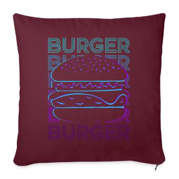 Burger Hamburger Cheeseburger Retro Cadeau - Housse de coussin décorative 45 x 45 cm - bordeaux - Devant