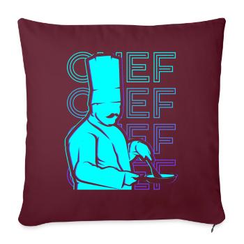 Chef Cooking Retro Cadeau - Housse de coussin décorative 45 x 45 cm - bordeaux - Devant