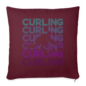 Curling Retro Geschenk - Sofakissenbezug 45 x 45 cm - Burgunderrot - Vorne