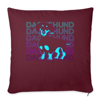 Teckel Retro Cadeau - Housse de coussin décorative 45 x 45 cm - bordeaux - Devant