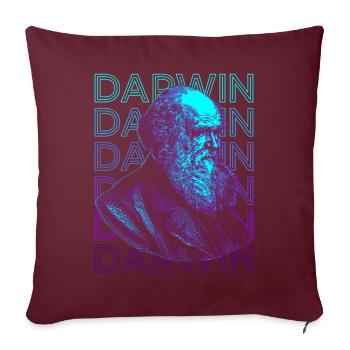 Charles Darwin Evolutionstheorie Retro Geschenk - Sofakissenbezug 45 x 45 cm - Burgunderrot - Vorne