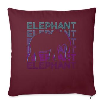 Cadeau rétro éléphant - Housse de coussin décorative 45 x 45 cm - bordeaux - Devant