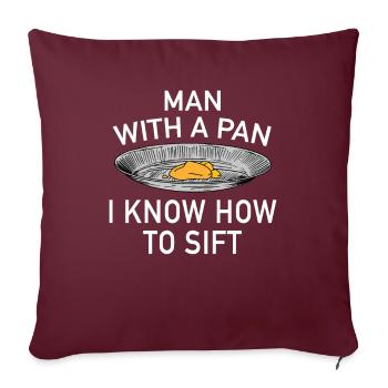 Homme avec un prospecteur d’or Pan Chercheur d’or chercheur d’or - Housse de coussin décorative 45 x 45 cm - bordeaux - Devant