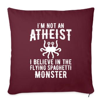 Pastafarianisme flying Spaghetti Monster - Housse de coussin décorative 45 x 45 cm - bordeaux - Devant