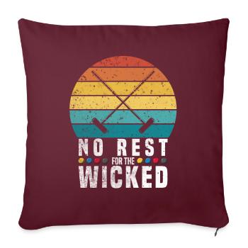 Pas de repos pour le joueur de croquet de croquet de guichet - Housse de coussin décorative 45 x 45 cm - bordeaux - Devant