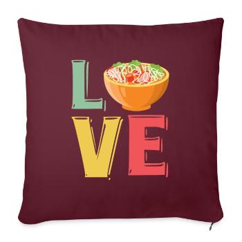 Lustige Spaghetti-Schüssel-Fleischbällchen FSM - Sofakissenbezug 45 x 45 cm - Burgunderrot - Vorne