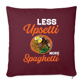 Drôles de boulettes de viande de bol à spaghetti - Housse de coussin décorative 45 x 45 cm - bordeaux - Devant