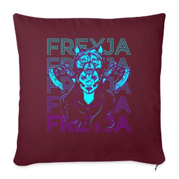 Freyja Freya Déesse nordique Déesse nordique - Housse de coussin décorative 45 x 45 cm - bordeaux - Devant