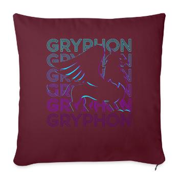 Griffon Mythologie grecque Grec ancien - Housse de coussin décorative 45 x 45 cm - bordeaux - Devant