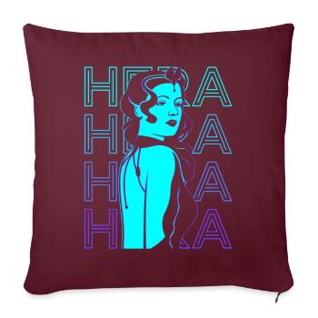 Héra Déesse grecque Mytholo grec ancien - Housse de coussin décorative 45 x 45 cm - bordeaux - Devant