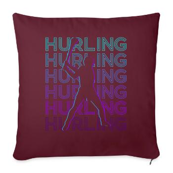 Joueur de hurling rétro - Housse de coussin décorative 45 x 45 cm - bordeaux - Devant