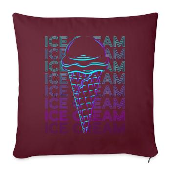 Crème glacée Rétro - Housse de coussin décorative 45 x 45 cm - bordeaux - Devant