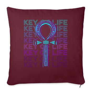 Clé de vie Ankh Symbole égyptien ancien - Housse de coussin décorative 45 x 45 cm - bordeaux - Devant