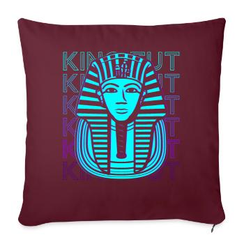Roi Toutankhamon Pharaon égyptien - Housse de coussin décorative 45 x 45 cm - bordeaux - Devant