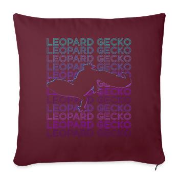 Léopard Gecko Rétro - Housse de coussin décorative 45 x 45 cm - bordeaux - Devant