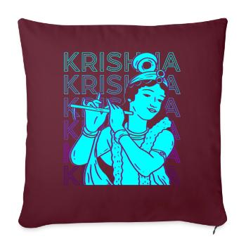 Krishna Dieu hindou Mythologie hindoue Vieux hindou - Housse de coussin décorative 45 x 45 cm - bordeaux - Devant