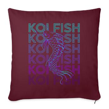 Koi Fish Carp Poisson Japonais Rétro - Housse de coussin décorative 45 x 45 cm - bordeaux - Devant