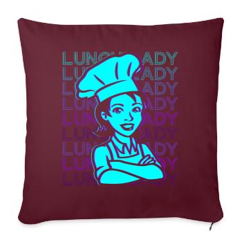 Lunch Lady Retro - Sofakissenbezug 45 x 45 cm - Burgunderrot - Vorne