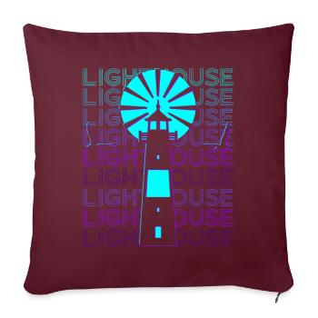 Phare Rétro - Housse de coussin décorative 45 x 45 cm - bordeaux - Devant