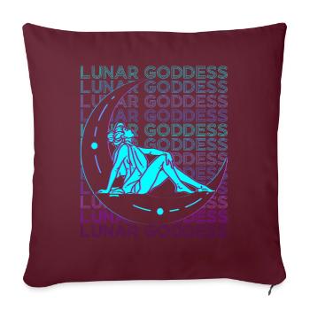 Déesse de la Lune Wicca Pagan Retro - Housse de coussin décorative 45 x 45 cm - bordeaux - Devant