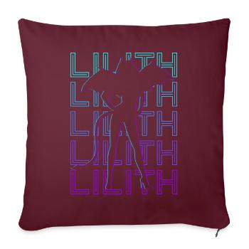 Lilith Seal Enochian Occulte Magie Satanique - Housse de coussin décorative 45 x 45 cm - bordeaux - Devant