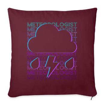 Météorologue Météo Météo Grenouille Retro - Housse de coussin décorative 45 x 45 cm - bordeaux - Devant