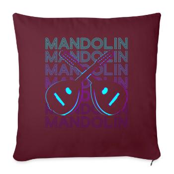 Mandoline Guitare Rétro - Housse de coussin décorative 45 x 45 cm - bordeaux - Devant