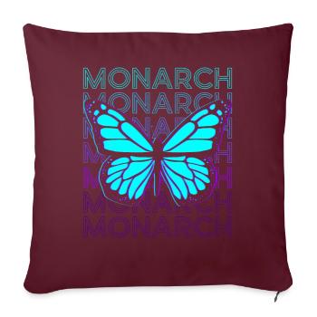 Monarque Papillon Rétro - Housse de coussin décorative 45 x 45 cm - bordeaux - Devant
