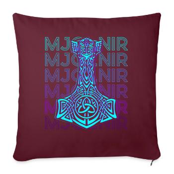 Mjolnir Thor Hammer Mythologie nordique Rétro - Housse de coussin décorative 45 x 45 cm - bordeaux - Devant
