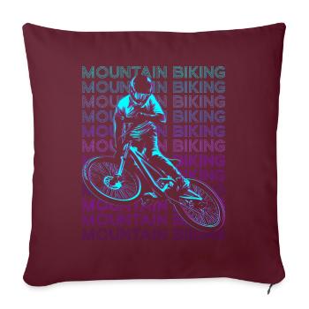 VTT VTT Biker VTT Rétro - Housse de coussin décorative 45 x 45 cm - bordeaux - Devant