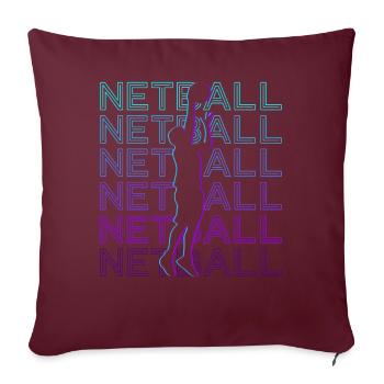 Joueur de Netball Rétro - Housse de coussin décorative 45 x 45 cm - bordeaux - Devant