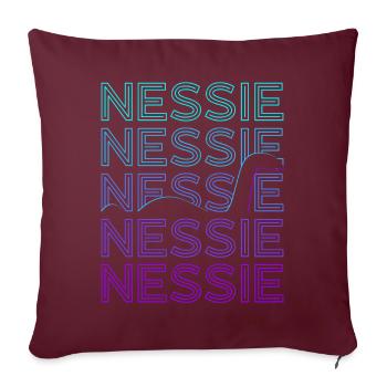 Loch Ness Monster Nessie Kryptide Kryptozoologie - Sofakissenbezug 45 x 45 cm - Burgunderrot - Vorne