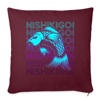 Carpe de poisson Koi Japonais Nishikigoi Retro - Housse de coussin décorative 45 x 45 cm - bordeaux - Devant