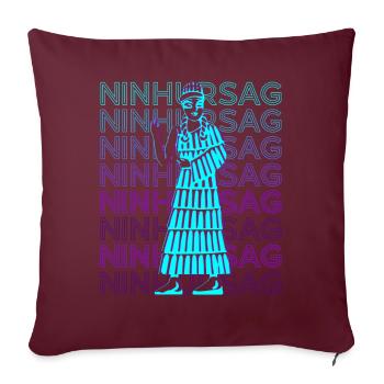 Ninhursag Déesse Sumérienne Antiquité - Housse de coussin décorative 45 x 45 cm - bordeaux - Devant
