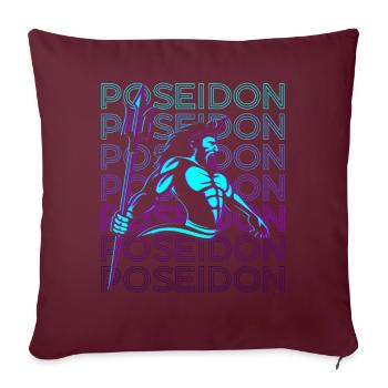 Poséidon Dieu grec Mythologie grecque - Housse de coussin décorative 45 x 45 cm - bordeaux - Devant