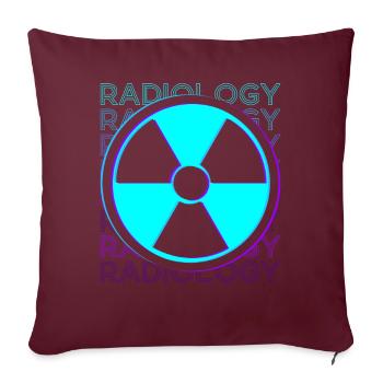 Radiologue en radiologie Rad Tech Retro - Housse de coussin décorative 45 x 45 cm - bordeaux - Devant