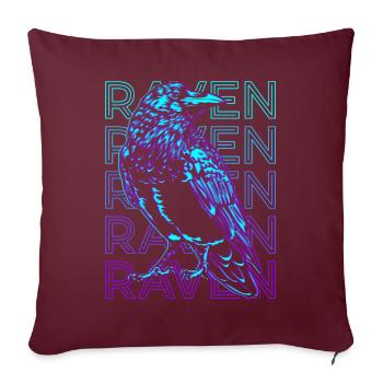 Rabenkrähe Retro - Sofakissenbezug 45 x 45 cm - Burgunderrot - Vorne