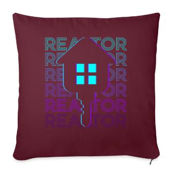 Courtier Agent immobilier Courtier Retro - Housse de coussin décorative 45 x 45 cm - bordeaux - Devant