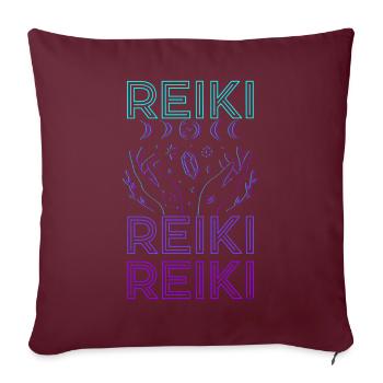 Reiki Heiler Geistiges Heilen Ganzheitlicher Heile - Sofakissenbezug 45 x 45 cm - Burgunderrot - Vorne
