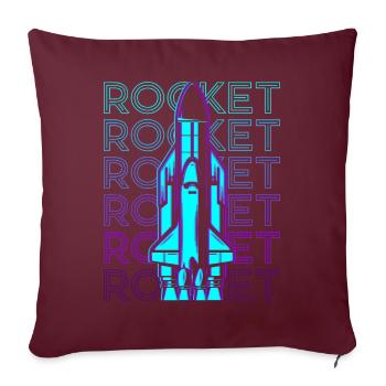 Vaisseau spatial fusée Navette spatiale Retro - Housse de coussin décorative 45 x 45 cm - bordeaux - Devant