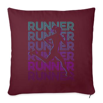 Runners Run Rétro - Housse de coussin décorative 45 x 45 cm - bordeaux - Devant