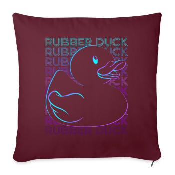 Gummi-Ente Retro - Sofakissenbezug 45 x 45 cm - Burgunderrot - Vorne