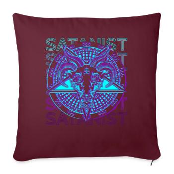 Sataniste Satan Baphomet Occultisme Culte Païen - Housse de coussin décorative 45 x 45 cm - bordeaux - Devant