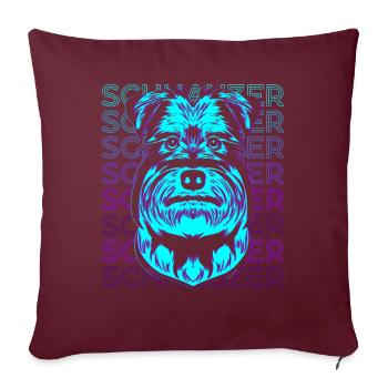 Schnauzer Rétro - Housse de coussin décorative 45 x 45 cm - bordeaux - Devant