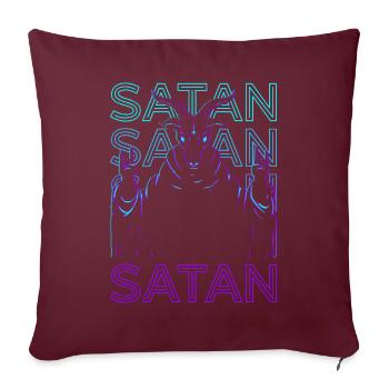 Satan Sataniste Baphomet Occultisme Culte Païen - Housse de coussin décorative 45 x 45 cm - bordeaux - Devant