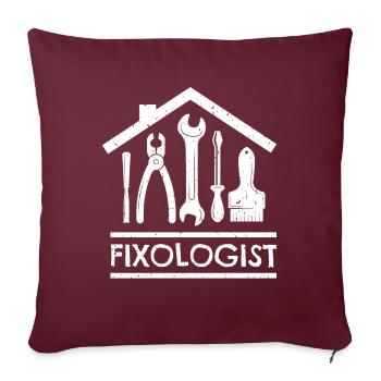 Réparologue Artisans DO-IT-YOURSELFers - Housse de coussin décorative 45 x 45 cm - bordeaux - Devant