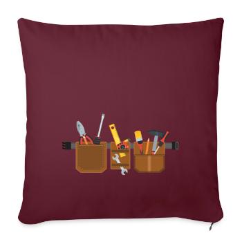 Artisans de la ceinture d’outils DO-IT-YOURSELFers - Housse de coussin décorative 45 x 45 cm - bordeaux - Devant