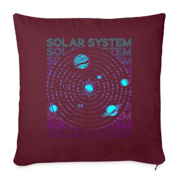 Système solaire rétro - Housse de coussin décorative 45 x 45 cm - bordeaux - Devant